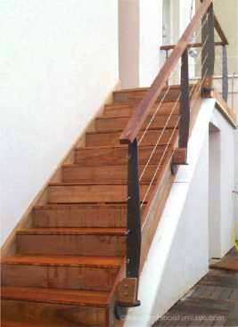 garde corps escalier avec rampe bois