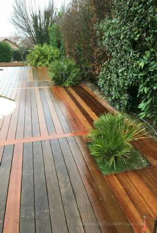 terrasse bois decoupe bordure pour vegetaux